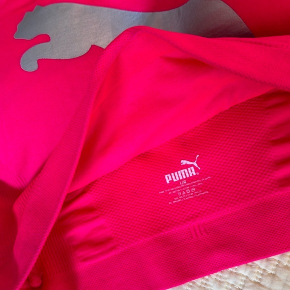 Puma Workout Sport Bra Pink Silver Size Large T10 - Picture 6 of 10